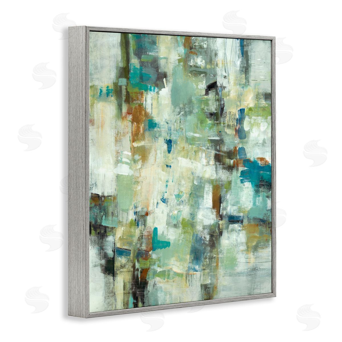 Lisa Ridgers Restless Green Abstraction Gray Framed Giclee Wall Art Print