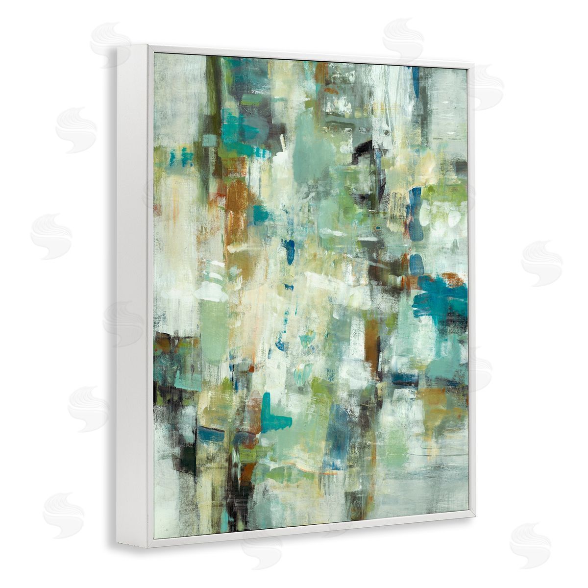 Lisa Ridgers Restless Green Abstraction White Framed Giclee Wall Art Print