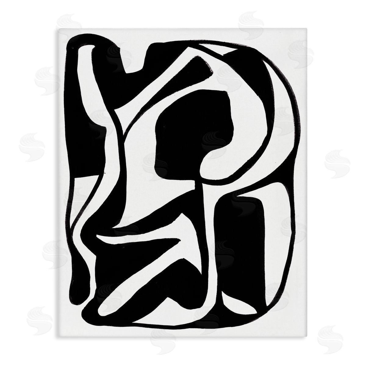 Bea Dina Swirling Ink Pattern Canvas Wall Art Print