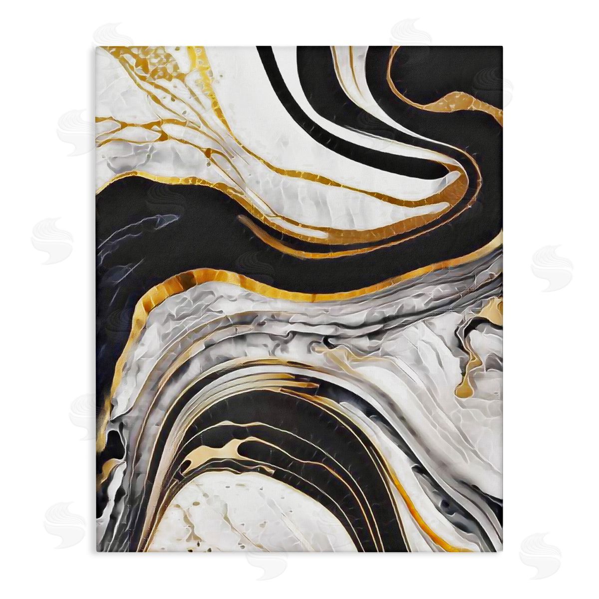 Jesse Keith Marbled Fluid Gold Accent Canvas Wall Art Print