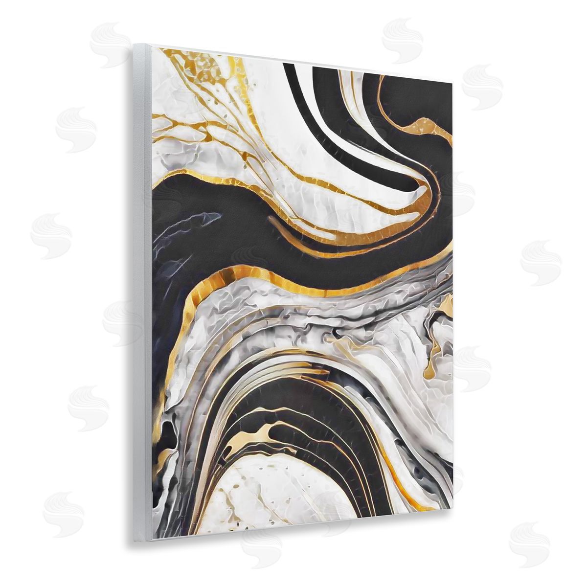 Jesse Keith Marbled Fluid Gold Accent Wooden Wall Plaque Art Print