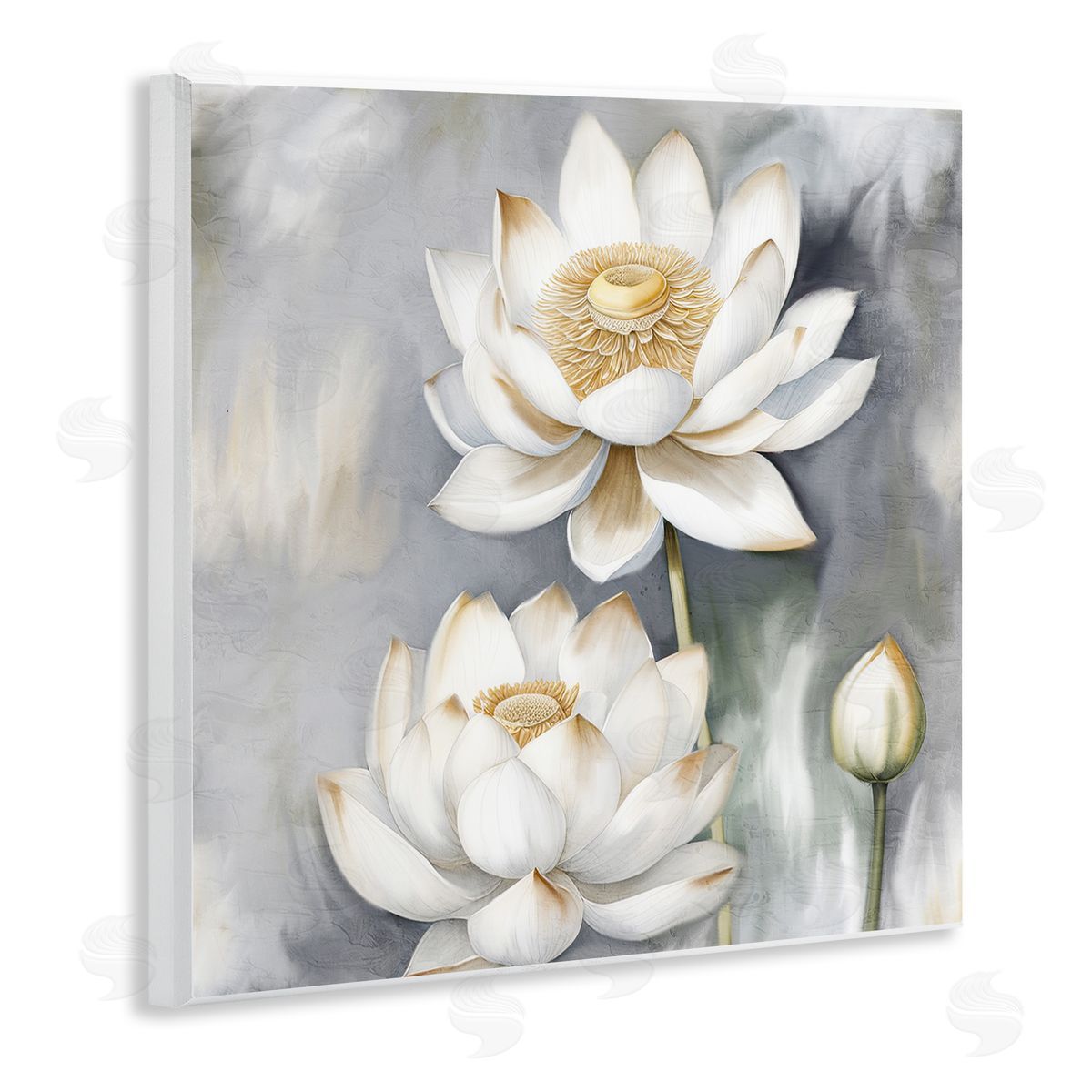 Kim Allen Budding White Lotus Wooden Wall Plaque Art Print