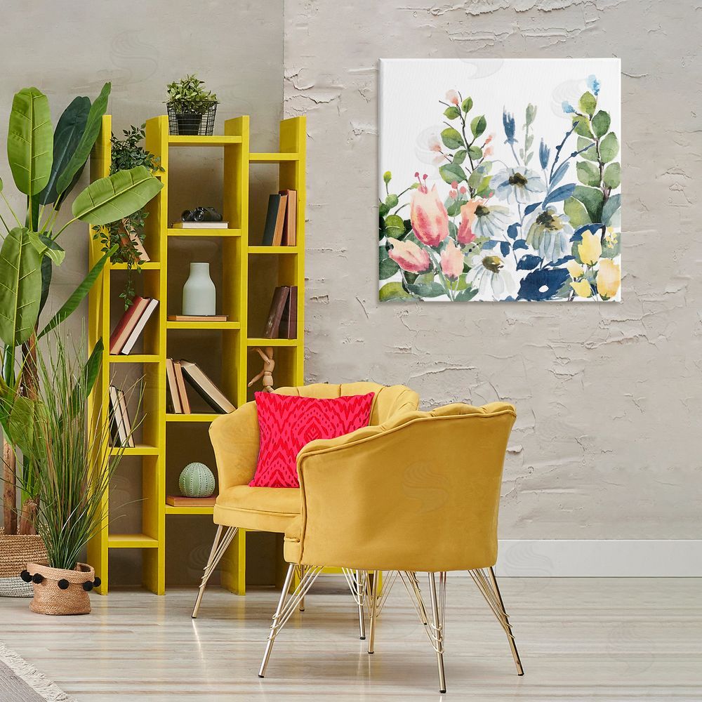 Kim Allen Assorted Spring Blooms Canvas Wall Art Print in Room