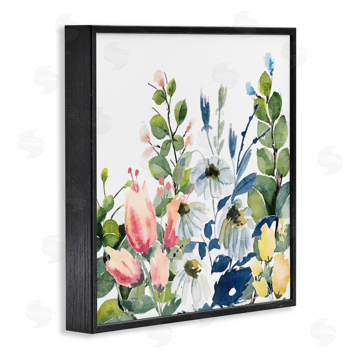 Kim Allen Assorted Spring Blooms Black Framed Giclee Wall Art Print