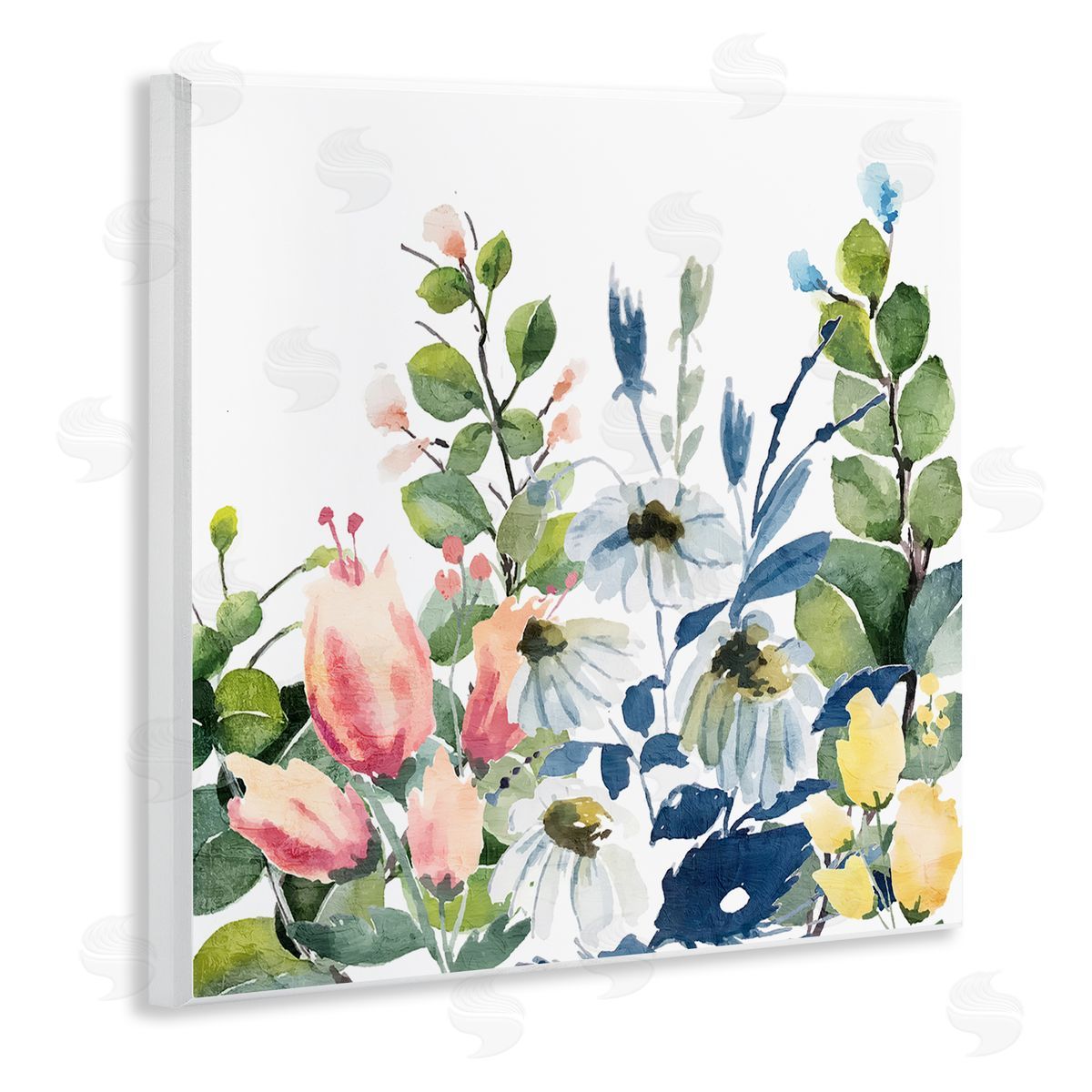 Kim Allen Assorted Spring Blooms Wooden Wall Plaque Art Print