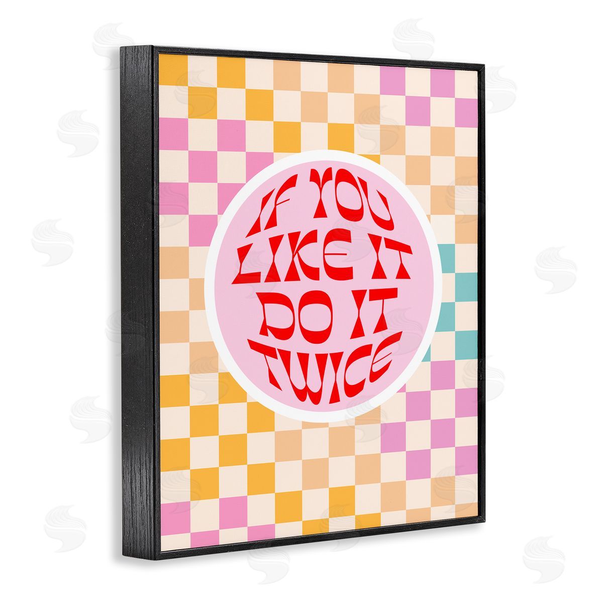Dominique Vari Groovy Pattern Do It Twice Black Framed Giclee Wall Art Print