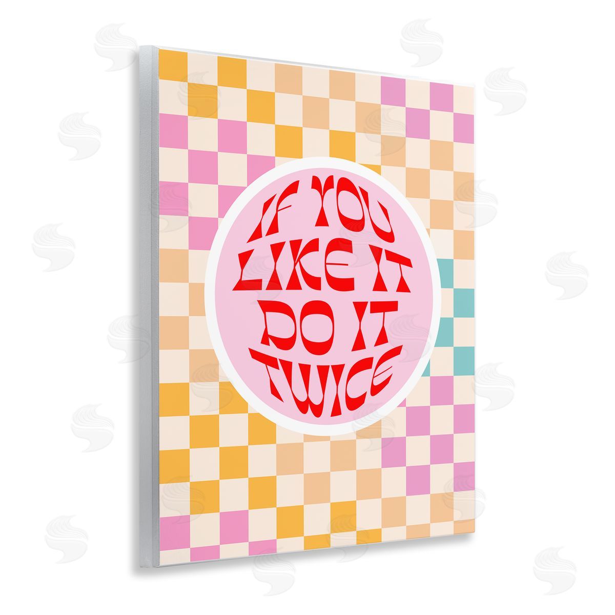 Dominique Vari Groovy Pattern Do It Twice Wooden Wall Plaque Art Print