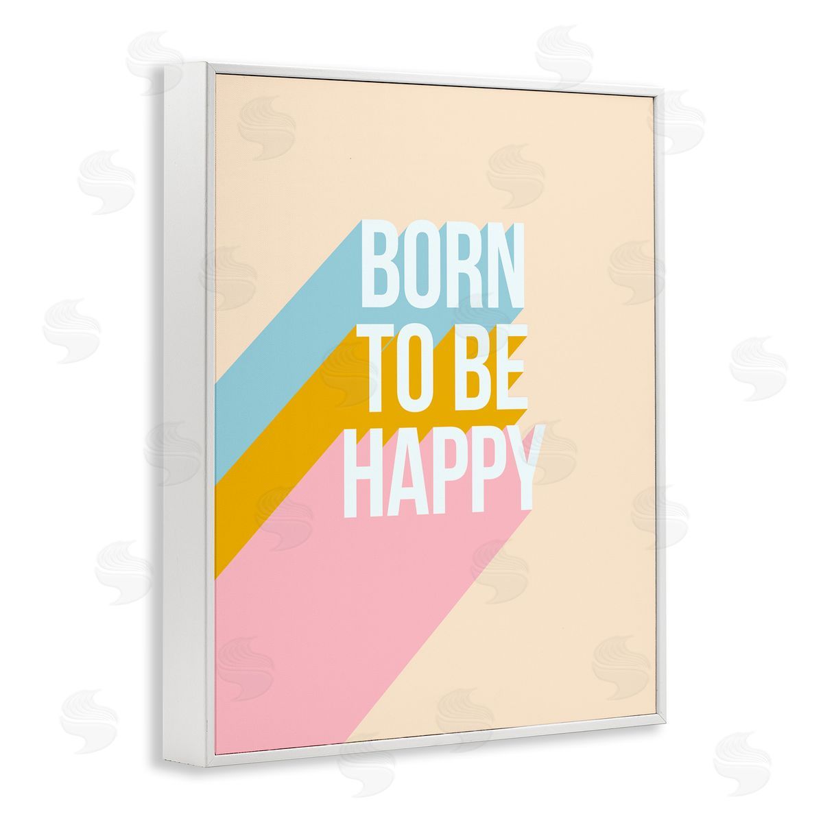 Dominique Vari Born To Be Happy Pastel White Framed Giclee Wall Art Print