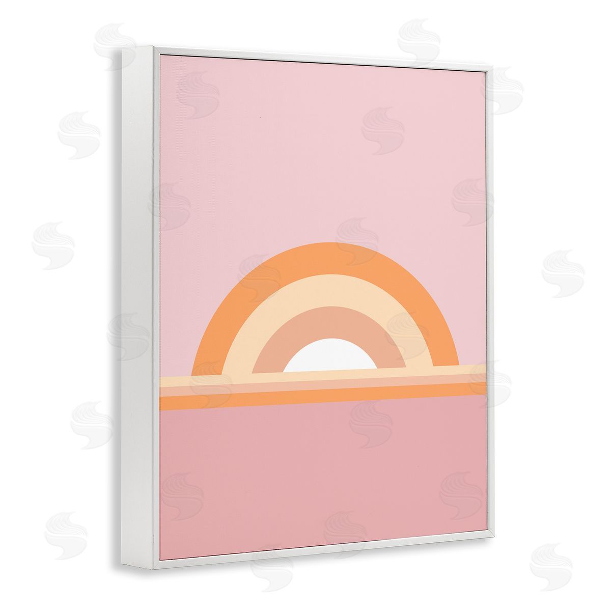 Dominique Vari Mauve & Orange Rainbow White Framed Giclee Wall Art Print