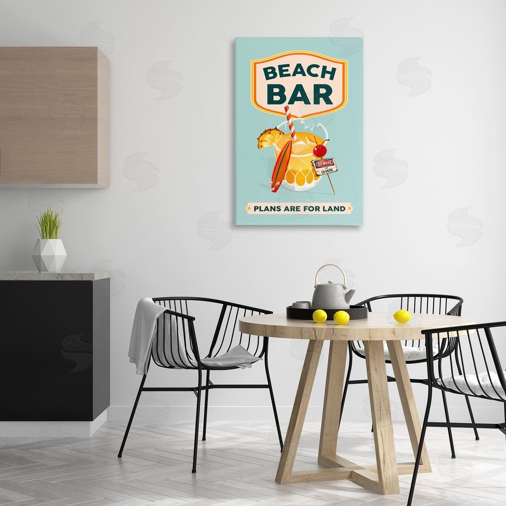 The Whiskey Ginger Beach Bar Cocktail Canvas Wall Art Print in Room