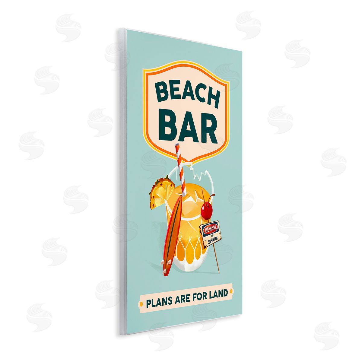The Whiskey Ginger Beach Bar Cocktail Wooden Wall Plaque Art Print