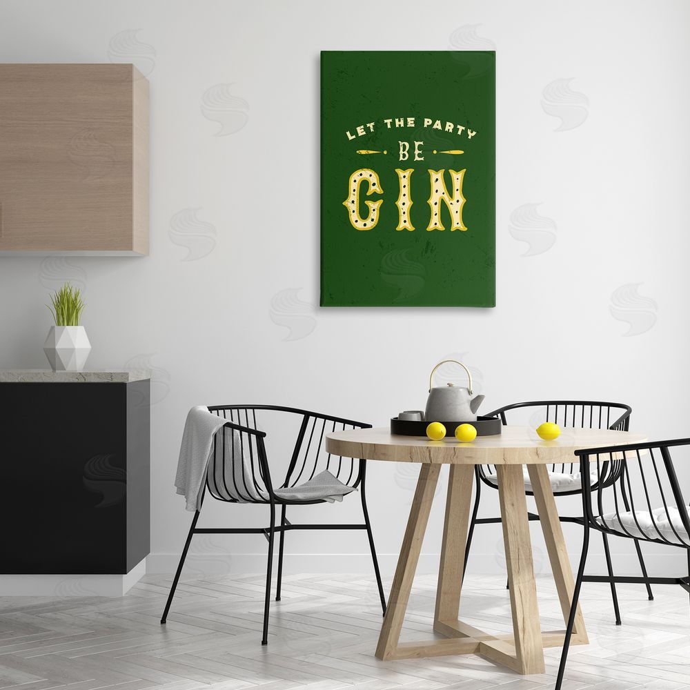 The Whiskey Ginger Let Party Be Gin Pun Canvas Wall Art Print in Room