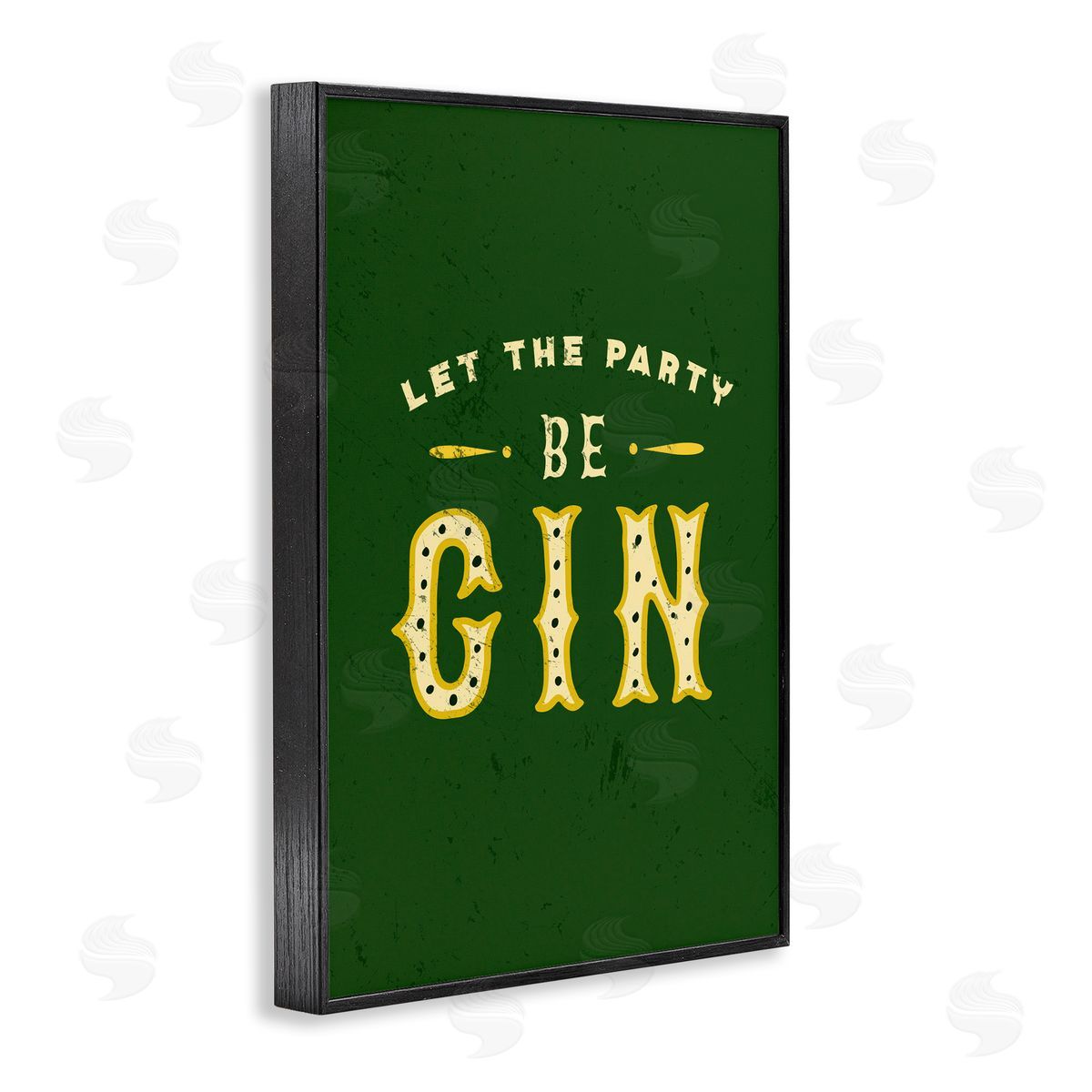 The Whiskey Ginger Let Party Be Gin Pun Black Framed Giclee Wall Art Print