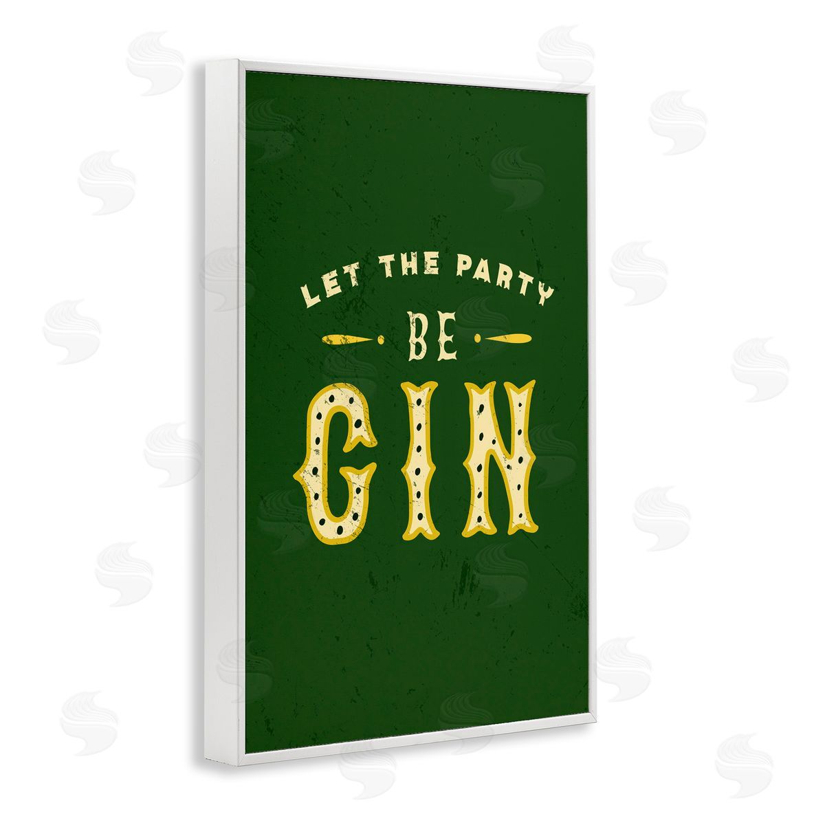 The Whiskey Ginger Let Party Be Gin Pun White Framed Giclee Wall Art Print