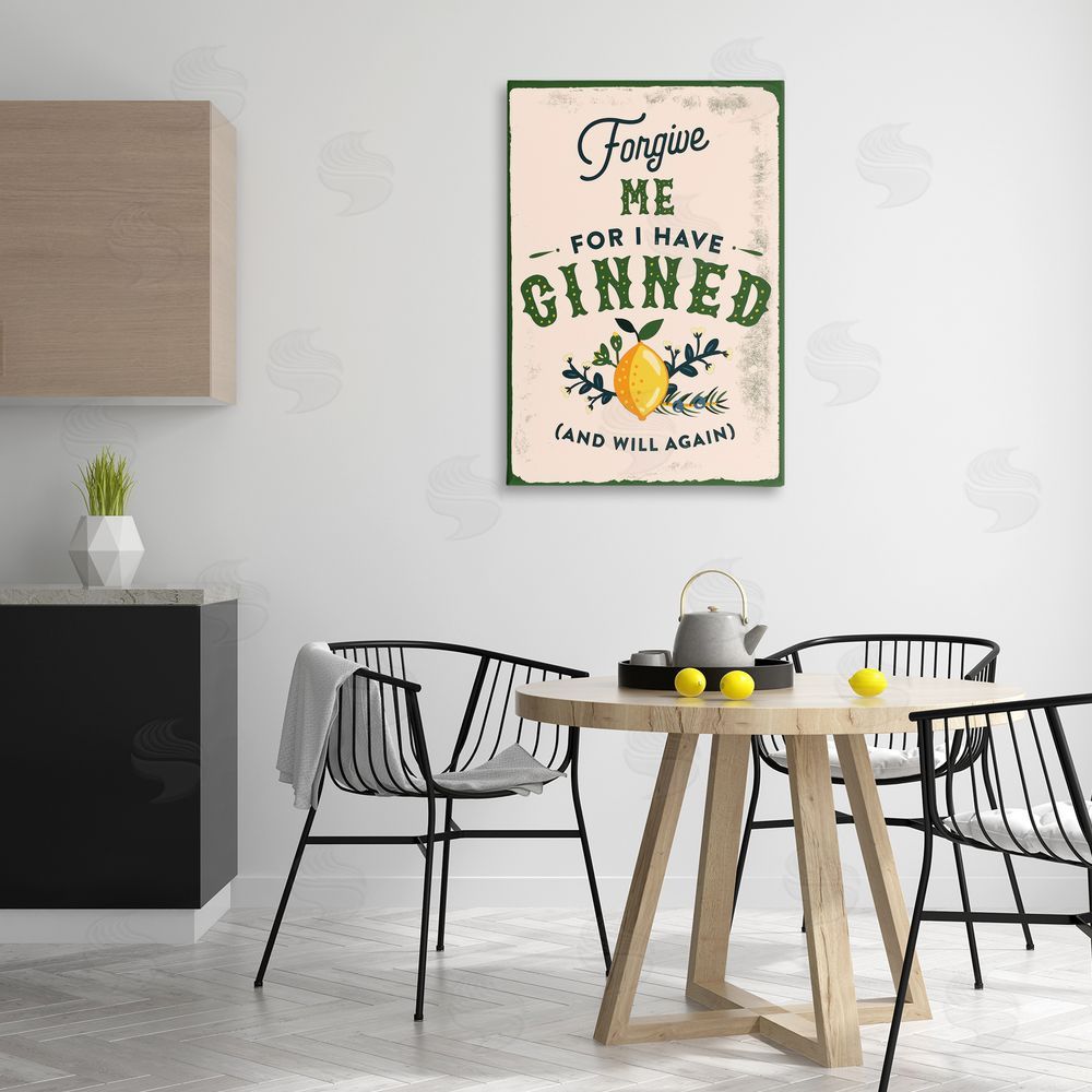 The Whiskey Ginger Forgive Me For I Have Ginned Canvas Wall Art Print in Room
