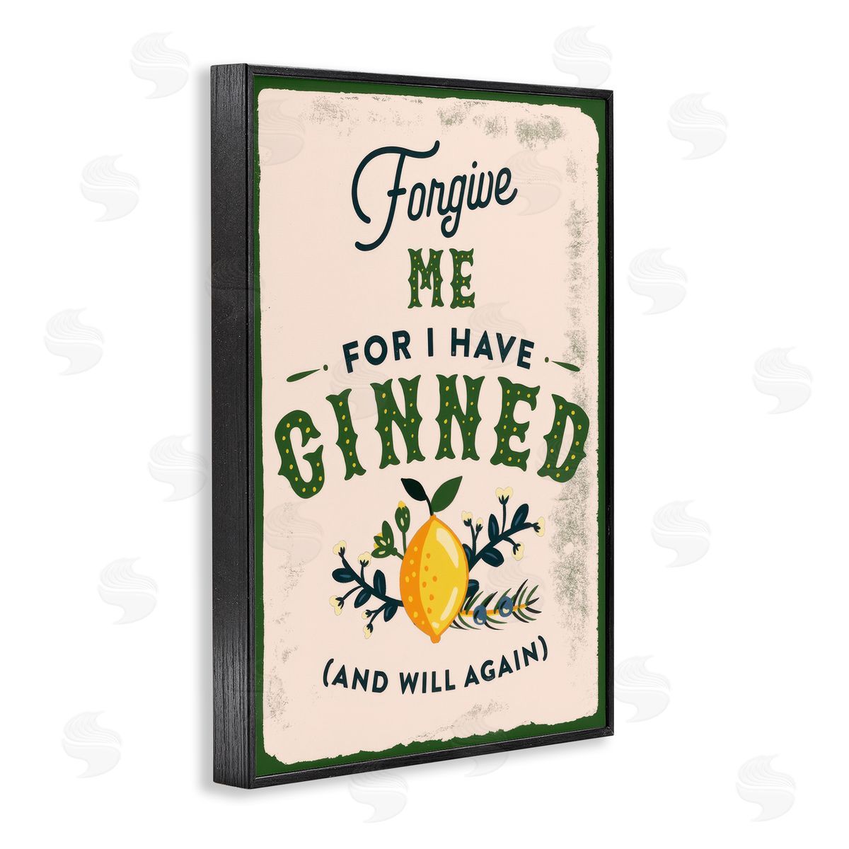 The Whiskey Ginger Forgive Me For I Have Ginned Black Framed Giclee Wall Art Print