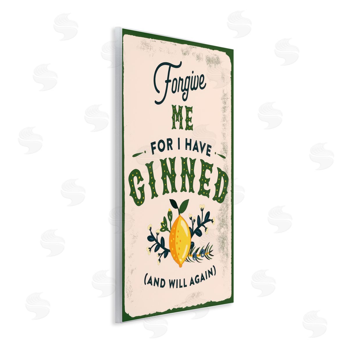 The Whiskey Ginger Forgive Me For I Have Ginned Wooden Wall Plaque Art Print