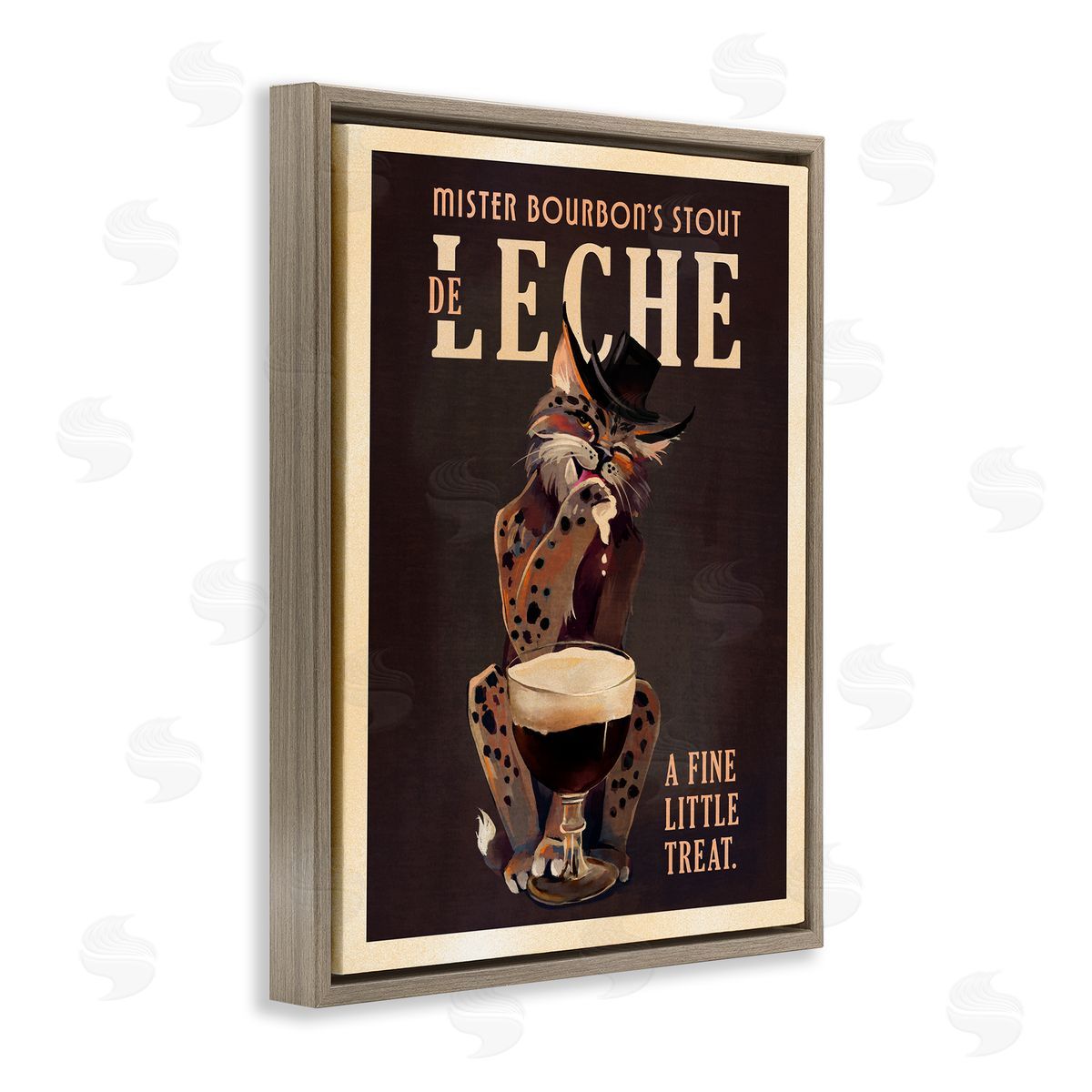 The Whiskey Ginger Bourbon De Leche Stout Brown Floating Frame Canvas Wall Art Print