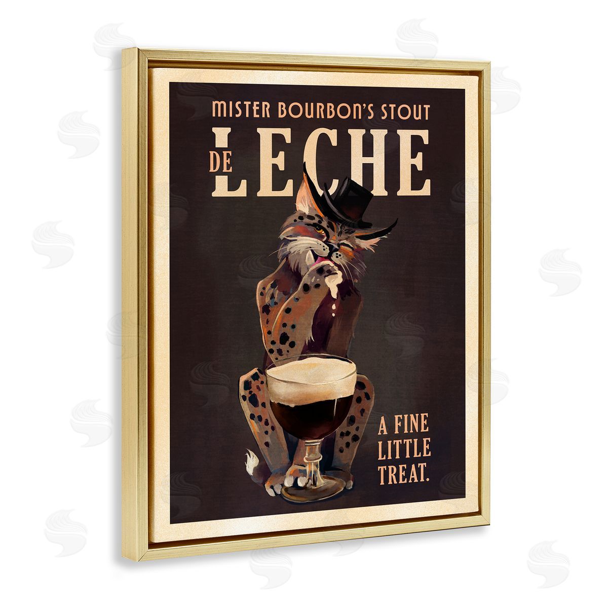 The Whiskey Ginger Bourbon De Leche Stout Gold Floating Frame Canvas Wall Art Print