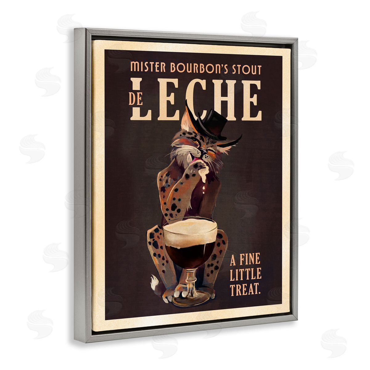 The Whiskey Ginger Bourbon De Leche Stout Gray Floating Frame Canvas Wall Art Print
