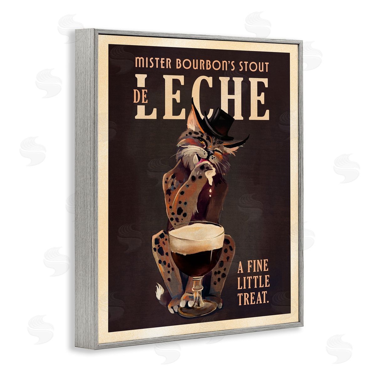 The Whiskey Ginger Bourbon De Leche Stout Gray Framed Giclee Wall Art Print