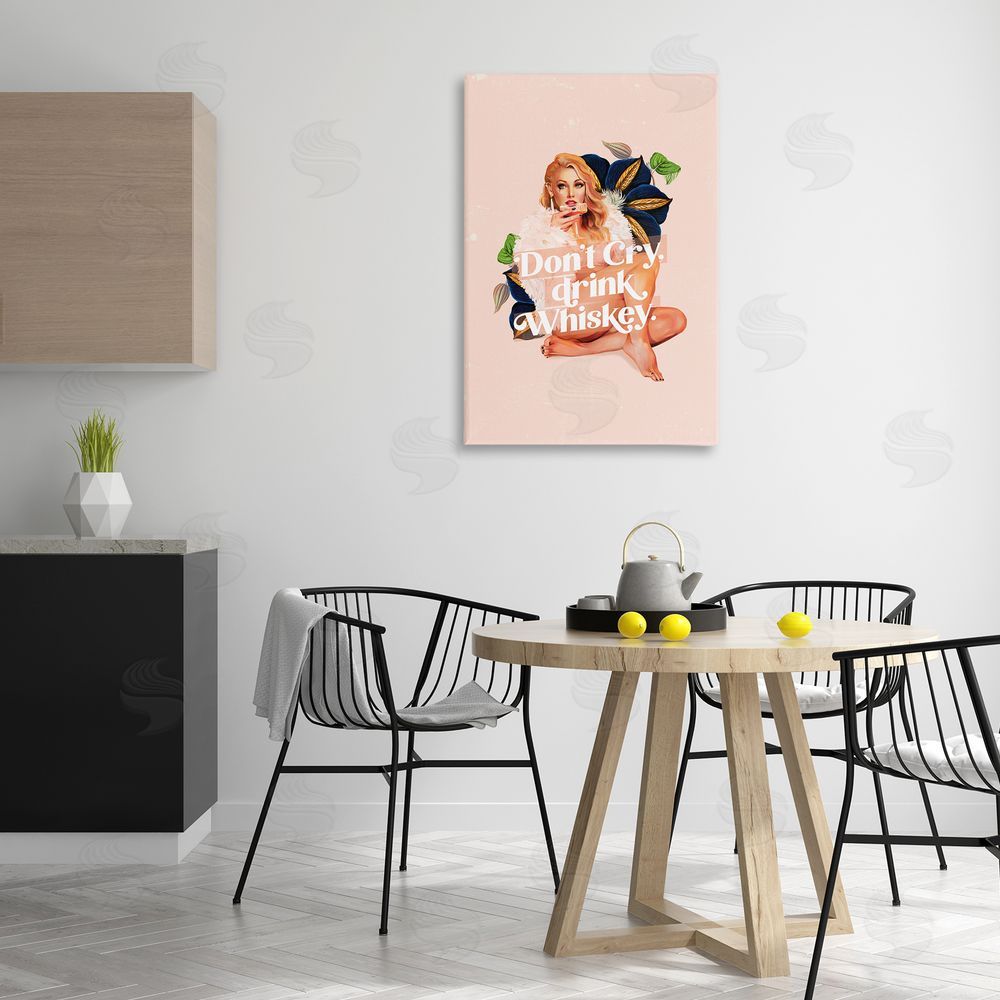 The Whiskey Ginger Don't Cry Drink Whiskey Canvas Wall Art Print in Room
