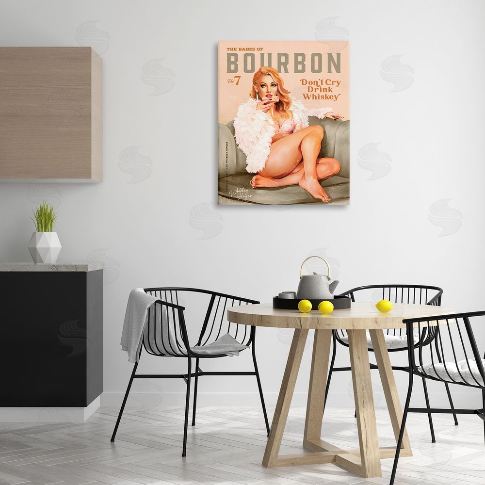 The Whiskey Ginger Babes of Bourbon Girl Canvas Wall Art Print in Room