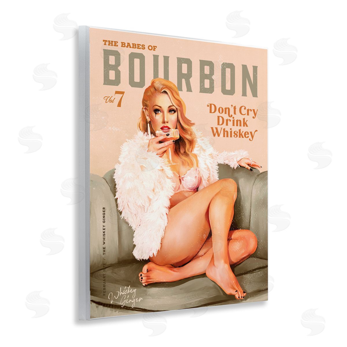 The Whiskey Ginger Babes of Bourbon Girl Wooden Wall Plaque Art Print
