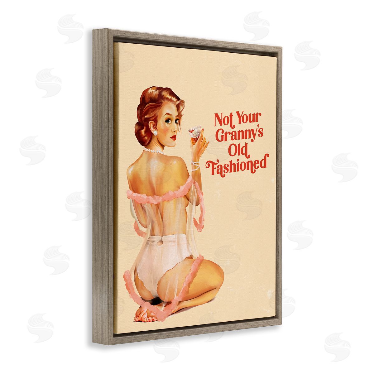 The Whiskey Ginger Not Your Granny's Old Fashioned Brown Floating Frame Canvas Wall Art Print