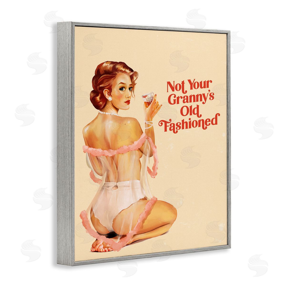 The Whiskey Ginger Not Your Granny's Old Fashioned Gray Framed Giclee Wall Art Print