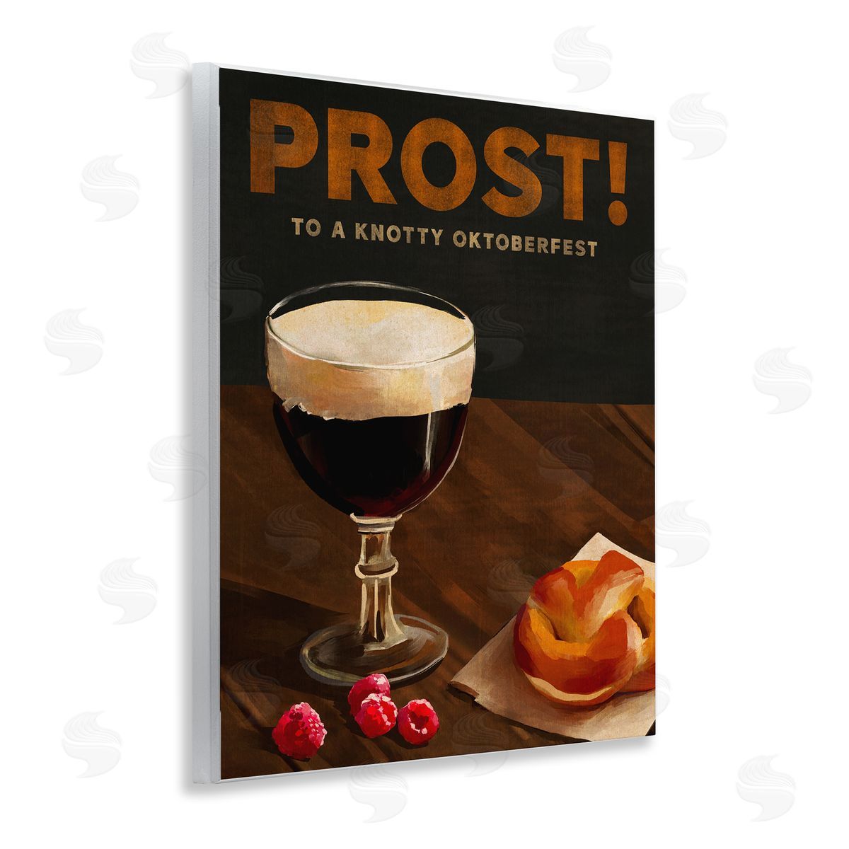The Whiskey Ginger Prost Beer & Pretzel Wooden Wall Plaque Art Print
