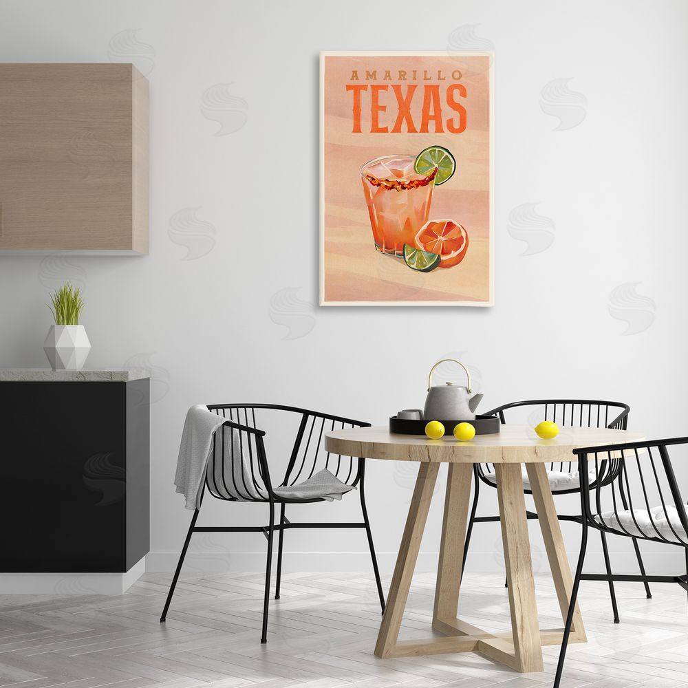 The Whiskey Ginger Amarillo Texas Cocktail Canvas Wall Art Print in Room