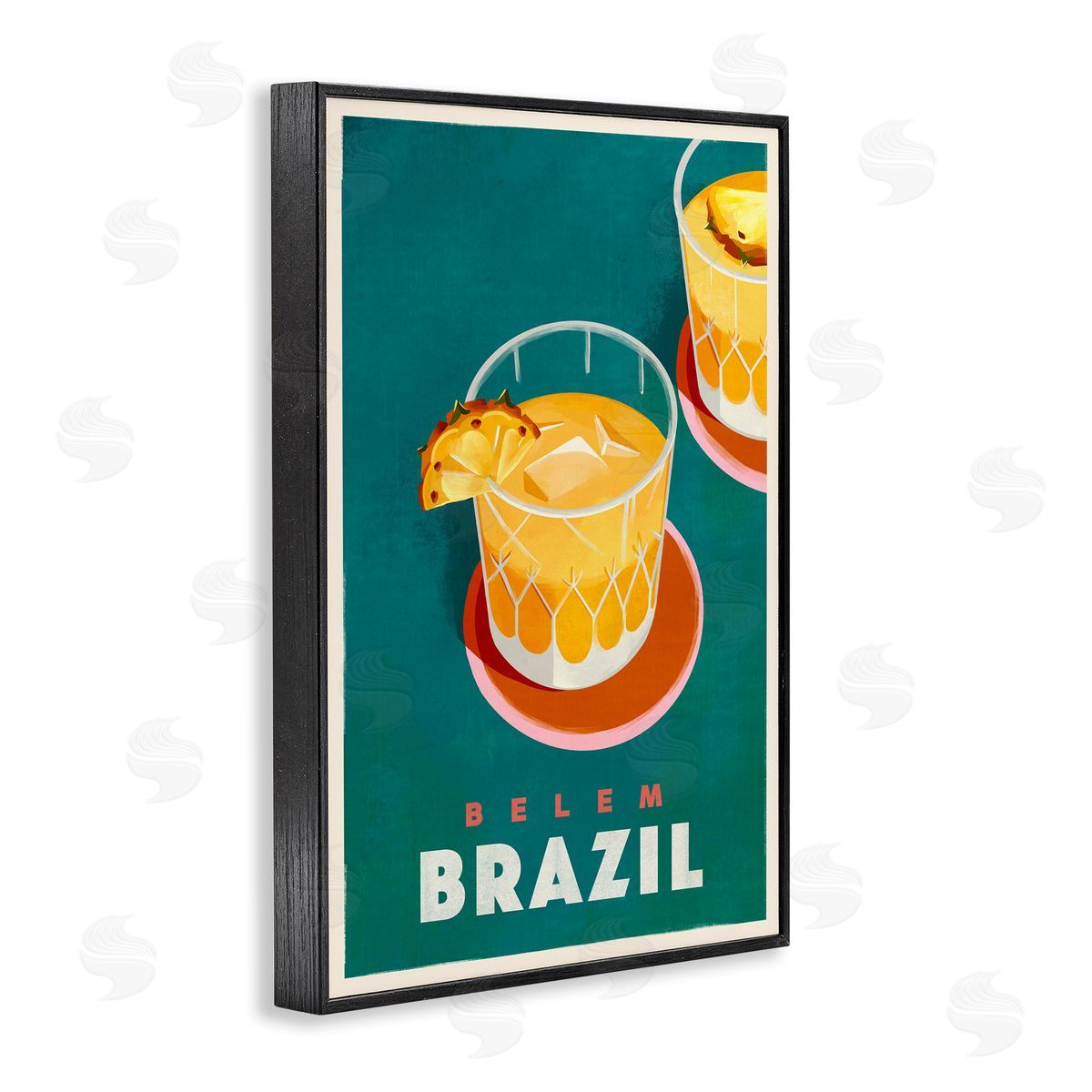 The Whiskey Ginger Belem Brazil Cocktail Black Framed Giclee Wall Art Print