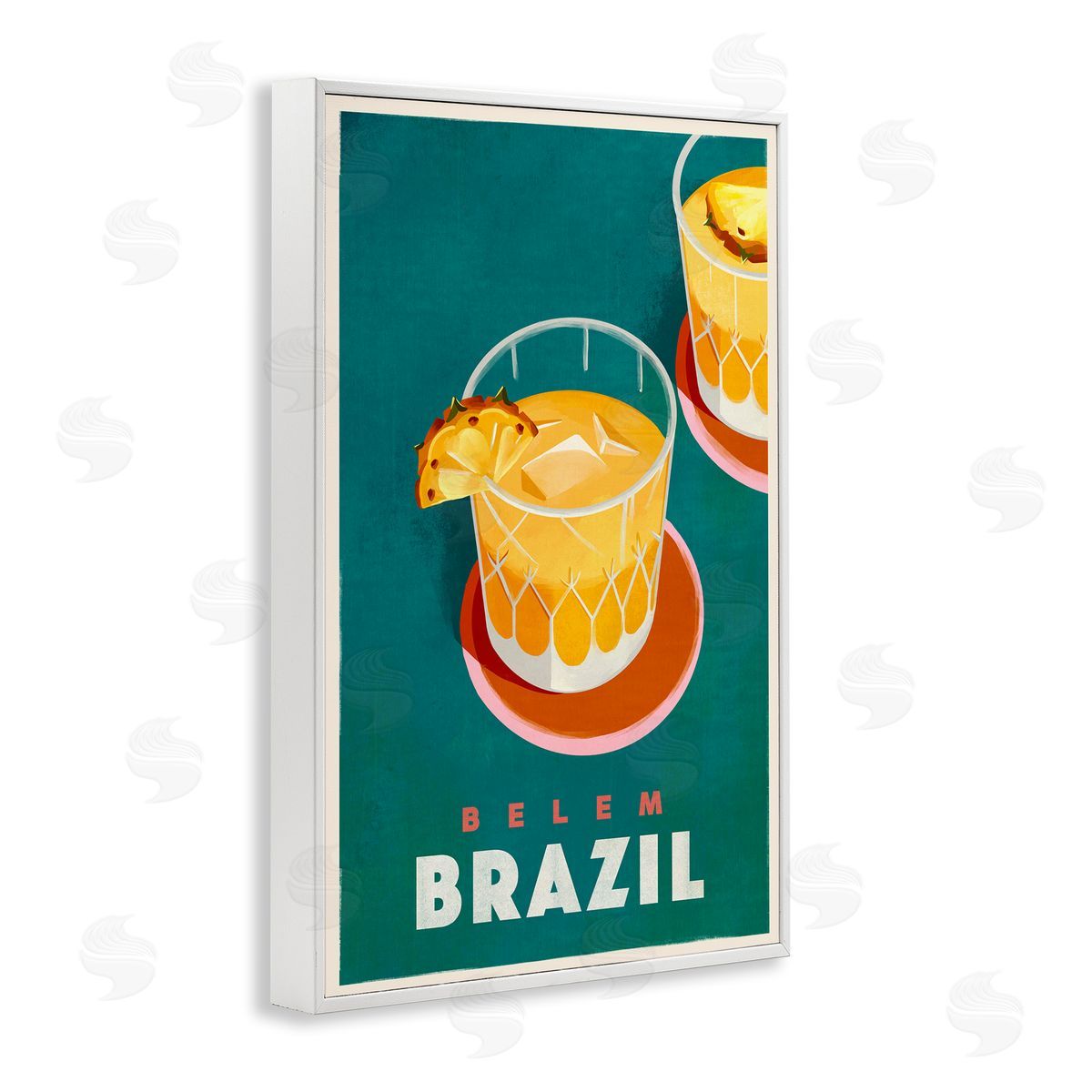 The Whiskey Ginger Belem Brazil Cocktail White Framed Giclee Wall Art Print