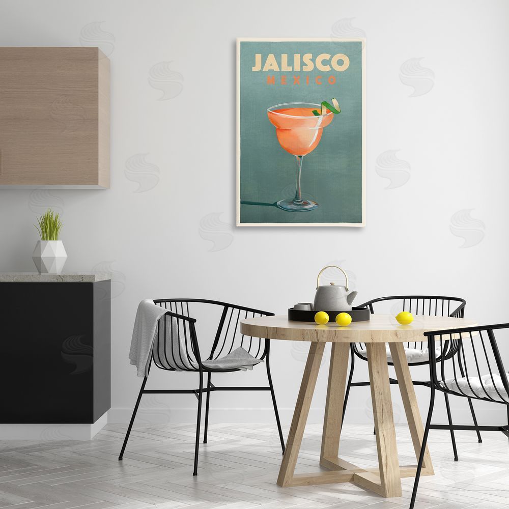 The Whiskey Ginger Jalisco Mexico Cocktail Canvas Wall Art Print in Room