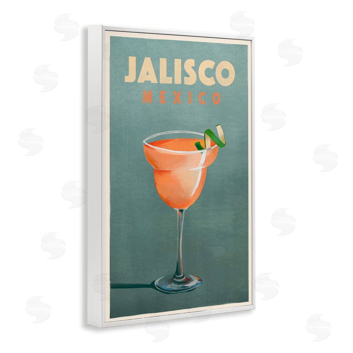 The Whiskey Ginger Jalisco Mexico Cocktail White Framed Giclee Wall Art Print
