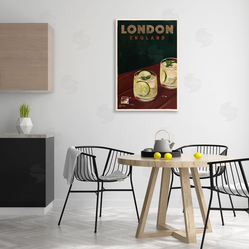The Whiskey Ginger London England Cocktail Canvas Wall Art Print in Room
