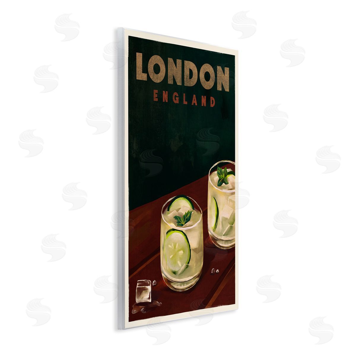 The Whiskey Ginger London England Cocktail Wooden Wall Plaque Art Print