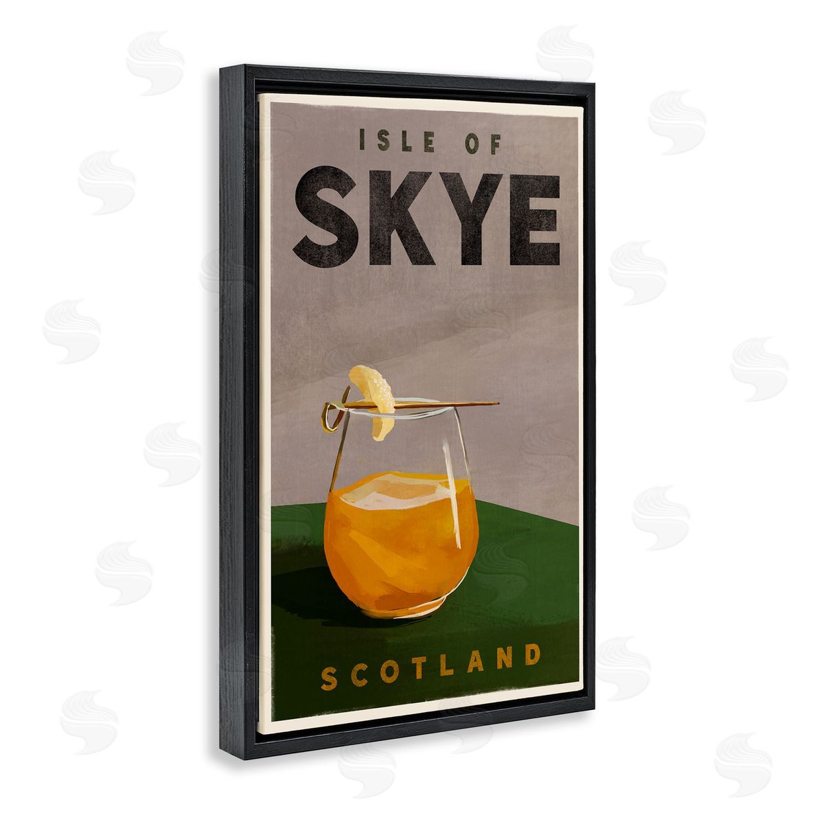 The Whiskey Ginger Isle of Skye Cocktail Black Floating Frame Canvas Wall Art Print