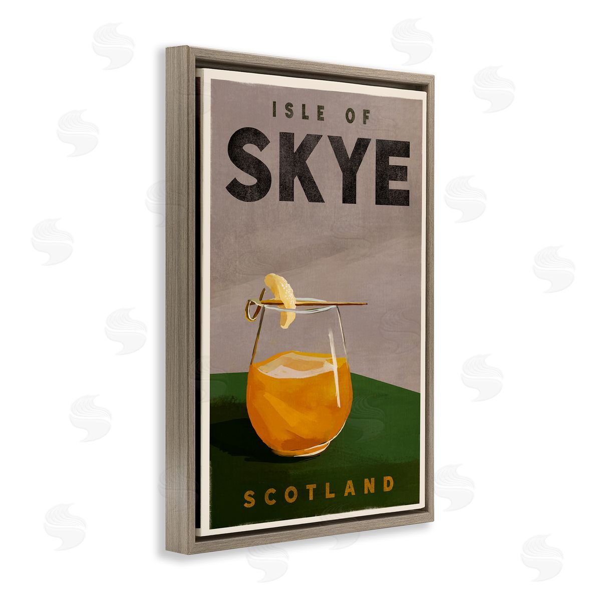 The Whiskey Ginger Isle of Skye Cocktail Brown Floating Frame Canvas Wall Art Print
