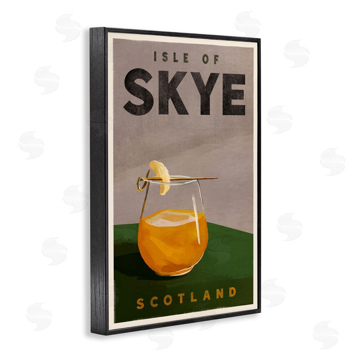 The Whiskey Ginger Isle of Skye Cocktail Black Framed Giclee Wall Art Print