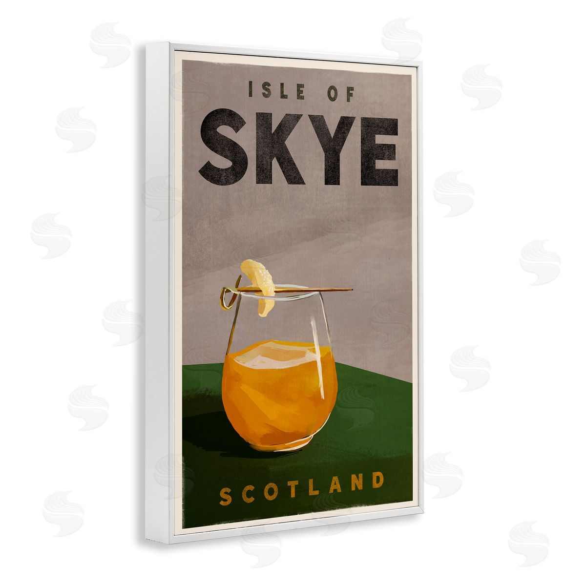 The Whiskey Ginger Isle of Skye Cocktail White Framed Giclee Wall Art Print
