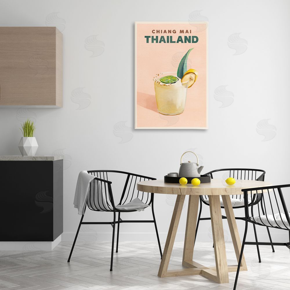 The Whiskey Ginger Chiang Mai Thailand Cocktail Canvas Wall Art Print in Room