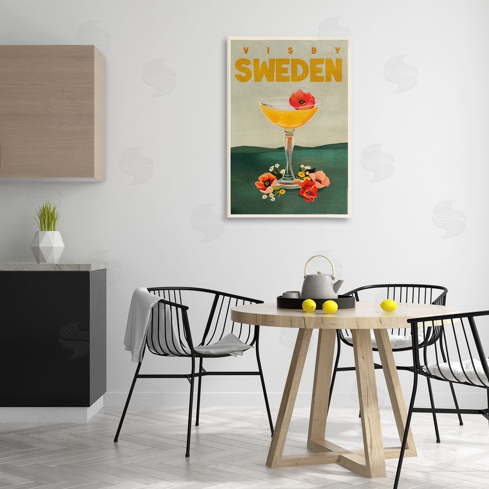 The Whiskey Ginger Visby Sweden Cocktail Canvas Wall Art Print in Room