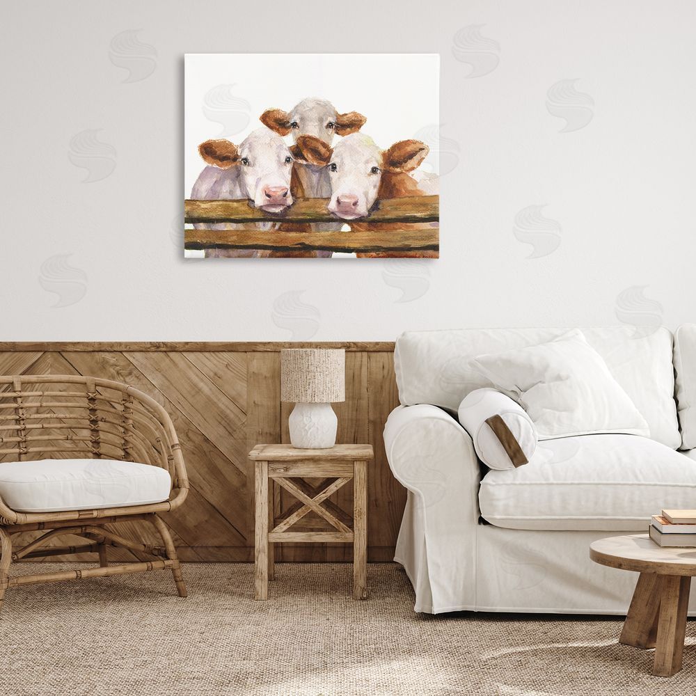 George Dyachenko Three Cow Friends Canvas Wall Art Print in Room