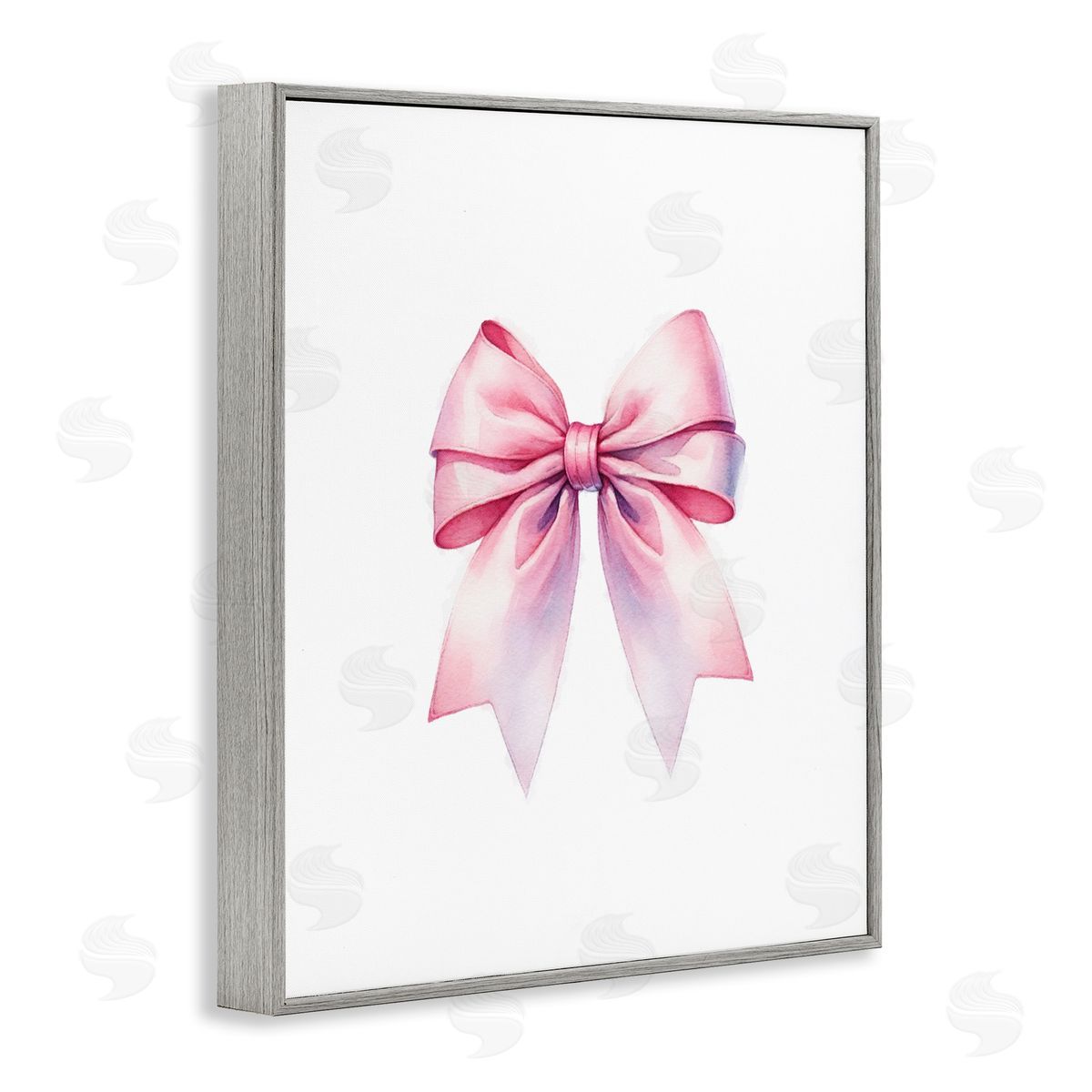 Amanda Greenwood Symmetrical Pink Bow Gray Framed Giclee Wall Art Print