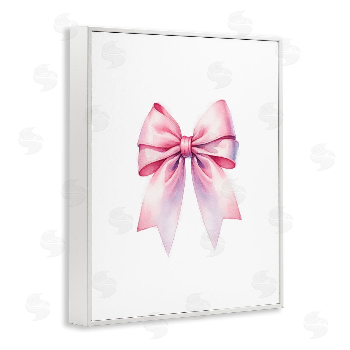 Amanda Greenwood Symmetrical Pink Bow White Framed Giclee Wall Art Print