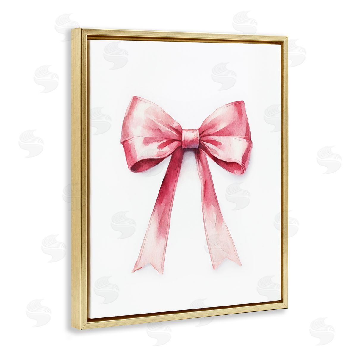 Amanda Greenwood Delicate Pink Bow Gold Floating Frame Canvas Wall Art Print