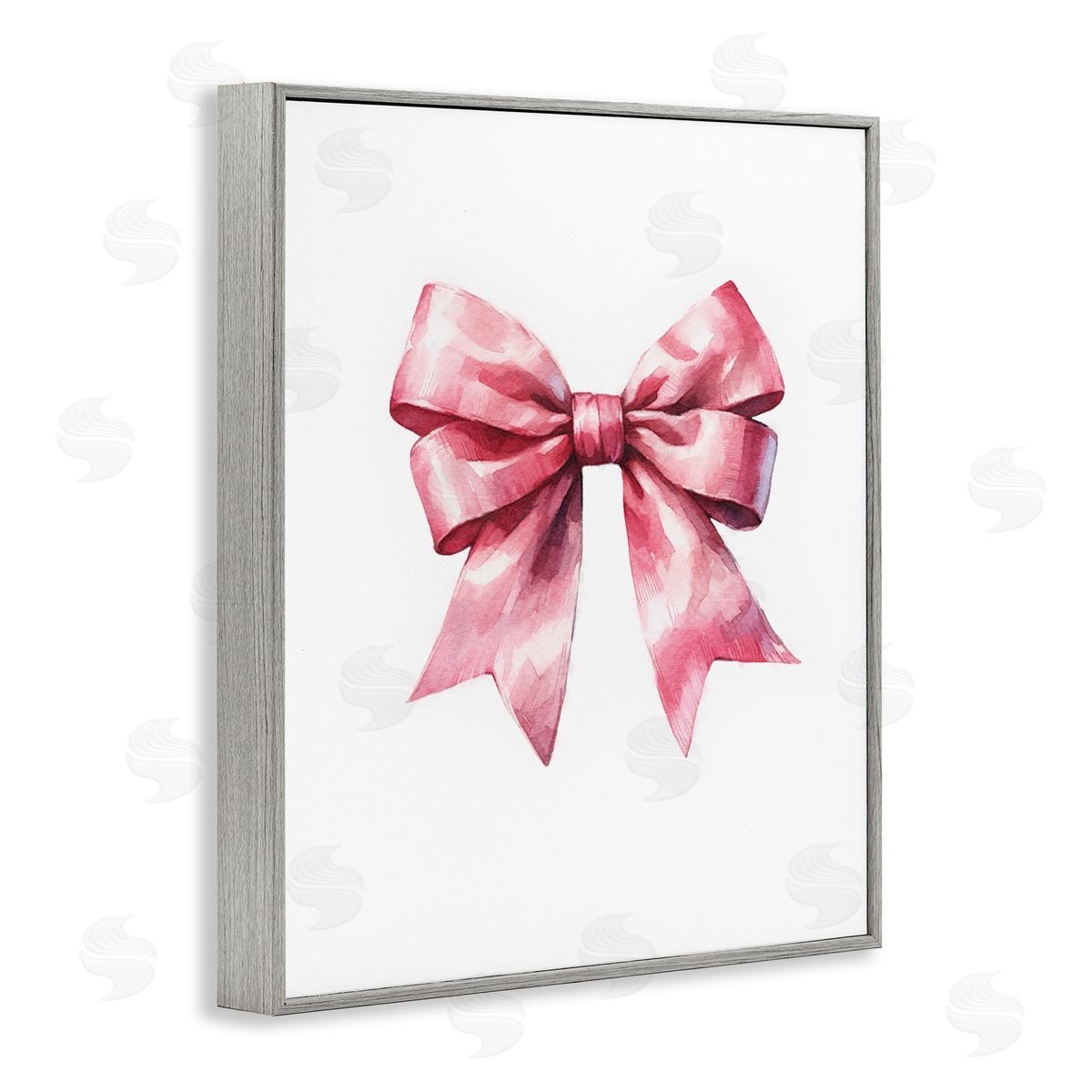 Amanda Greenwood Full Pink Ribbon Gray Framed Giclee Wall Art Print