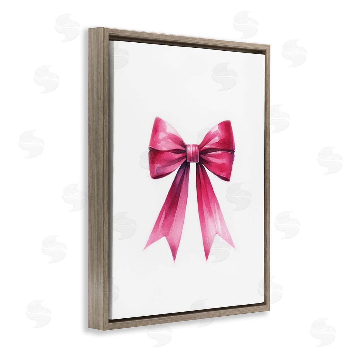Amanda Greenwood Dark Magenta Ribbon Brown Floating Frame Canvas Wall Art Print